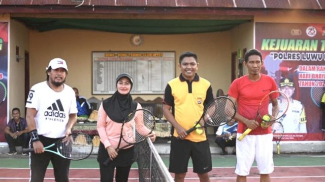 Kejuaraan Tenis Resmi Dimulai, Bupati Indah Apresiasi Kapolres Luwu Utara