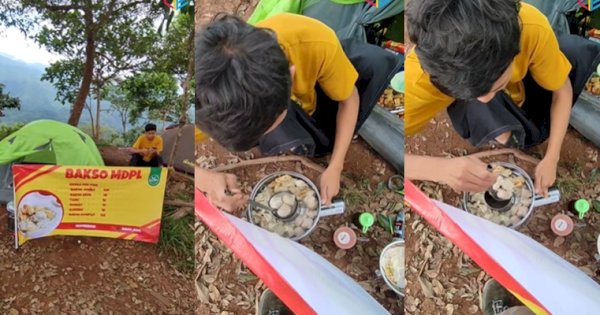 Viral Pria Jualan Bakso di Puncak Gunung Lorokan, Harga Tuai Sorotan