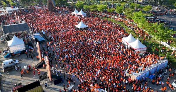 Peserta Senam Ininnawa Bersama Indira Yusuf Ismail Lebih Dari 20 Ribu Orang