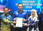 AHY Serahkan Rekomendasi Demokrat untuk ASS-Fatmawati di Pigub Sulsel 2024