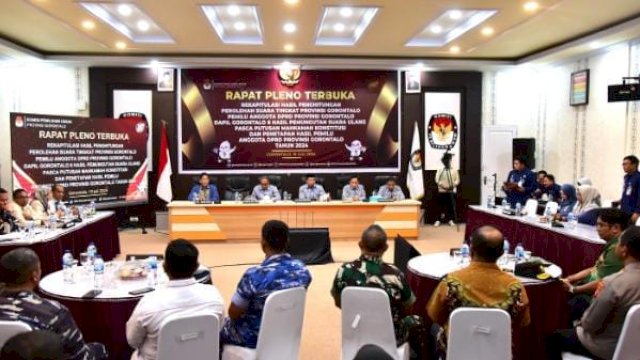 KPU Gorontalo Gelar Rapat Pleno Terbuka Perhitungan PSU Untuk Calon Anggota DPRD 