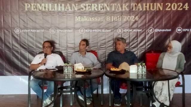 KPU Sulsel saat menggelar Sosialisasi dan Pemilihan Pendidikan Cafe Demokrasi Pemilihan Serentak Tahun 2024. 