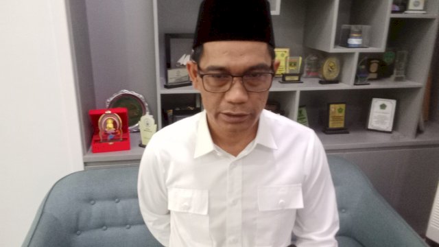 Kepala Kanwil Kemenag Sulsel, HM Tonang usai menggelar tasyakuran sebagai bentuk atas suksesnya penyelenggaraan haji tahun 2024. 