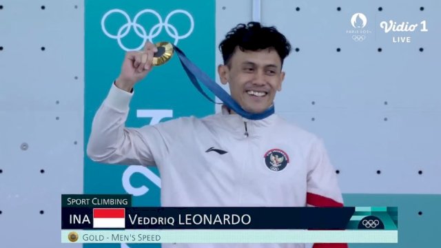 Veddriq Leonardo Raih Emas Pertama Indonesia di Olimpiade Paris 2024, Pecahkan Rekor Waktu Terbaik