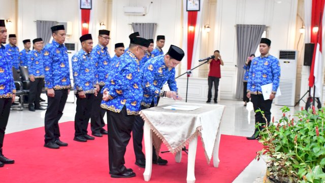 Pj. Gubernur Sulsel Hadiri Pengukuhan PAW Pengurus Korpri Palopo 2020-2025