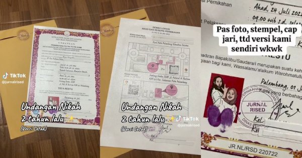 Viral Undangan Pernikahan Didesain Mirip Ijazah Sekolah, Ada Stempel dan Cap Jari 