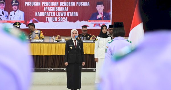 Bupati Indah Kukuhkan 73 Paskibraka Luwu Utara 