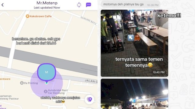 Seorang driver ojek online diminta menjadi mata-mata pelanggan untuk memantau pacarnya. (Foto: Instagram @jakarta.keras)