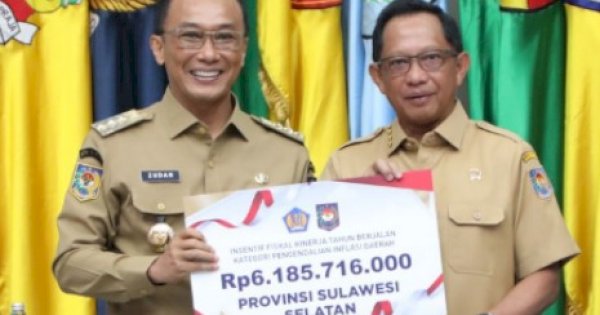 Pemprov Sulsel Terima Insentif Fiskal Rp 6,1 Miliar dari Kementerian Keuangan