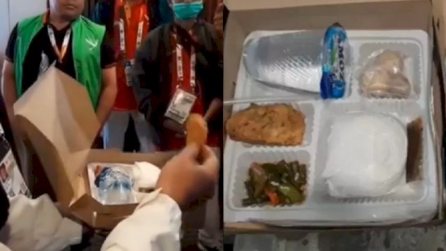 Wasit dan Panpel PON Aceh-Sumut 2024 protes menu makanan dan ancam mogok makan. (Foto: X @Heraloebss)