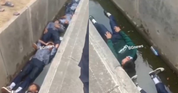 Viral 7 Siswa SMP Dihukum Tiduran di Selokan Setelah Terlibat Balap Liar