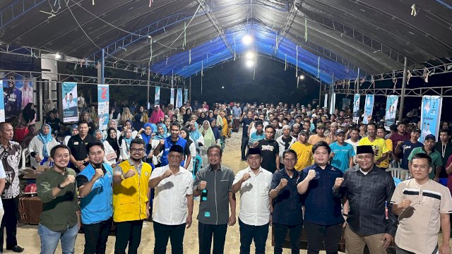 Andi Sudirman Sulaiman melakukan kampanye di Kabupaten Wajo pada Minggu (13/10/2024) malam.