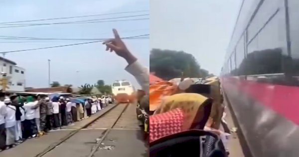 Viral Acara Pengajian Digelar Dekat Rel Kereta Api, Netizen: Lihatnya Aja Ngilu