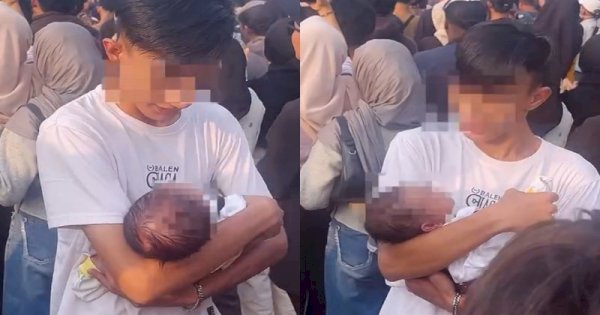 Viral Pria Bawa Bayi Baru Lahir Nonton Konser di Bawah Terik Matahari, Netizen Geram