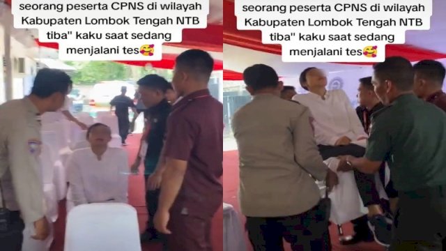 Seorang peserta tes CPNS alami kekakuan tubuh hingga tidak bisa bergerak. (Foto: TikTok @husna75)