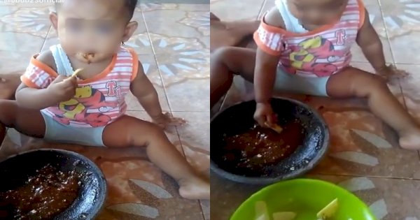 Viral Balita Dibiarkan Makan Sambal Rujak hingga Nangis Kepedesan, Netizen Geram 