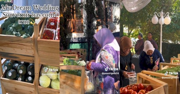 Viral Pengantin Sediakan Sayuran Segar Sebagai Souvenir Pernikahan, Tamu Undangan Bebas Ambil