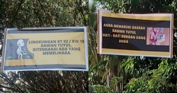 Viral Warga Bikin Spanduk &#8216;Daerah Rawan Tuyul&#8217;, Kesal Sering Kehilangan Uang