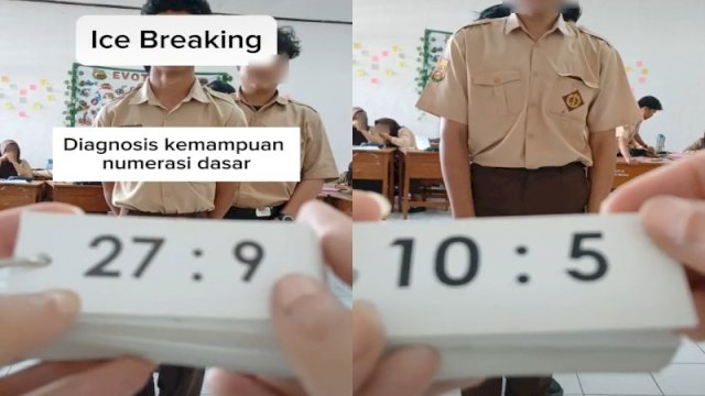 Para siswa kelas 12 mendapat pertanyaan tentang pembagian dasar. (Foto: Instagram @julaehaju)