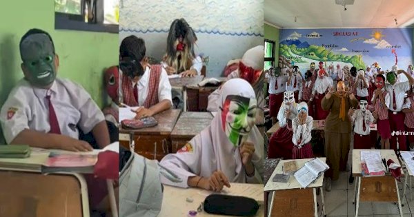 Viral Siswa Pakai Topeng untuk Cegah Menyontek Saat Ujian di Kelas 