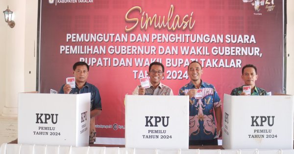 Pj Bupati Takalar Hadiri Simulasi Pemungutan Suara, Harap Pilkada Berjalan Lancar 