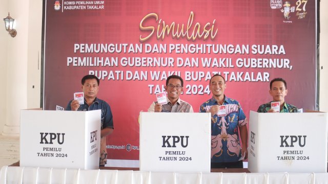 Pj Bupati Takalar Hadiri Simulasi Pemungutan Suara, Harap Pilkada Berjalan Lancar 