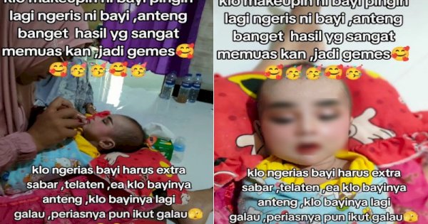 Viral Bayi di Madura Dirias Full Makeup Saat Tidur, Tuai Kritik Netizen