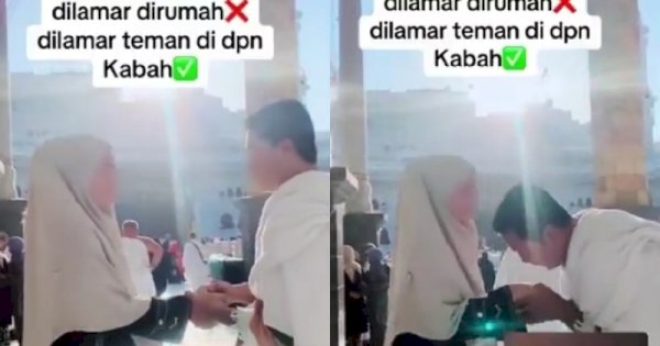 Viral Pria Melamar Wanita di Depan Kabah, Tuai Kritik Netizen 