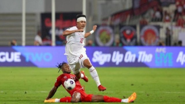 Dokumentasi Malik Risaldi saat tampil melawan Bahrain pada laga ketuga Grup C, ronde ketiga Kualifikasi Piala Dunia 2026 zona Asia beberapa waktu lalu. (foto: Oh Malik Risaldi) 