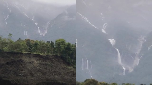 Fenomena air terjun dadakan di Gunung Agung Karangasem, Bali. (Foto: TikTok @kadekyoga722)