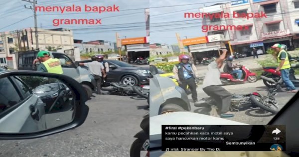 Kesal Kaca Mobil Dipecahkan Pemotor, Pemobil Ini Balas Rusakin Motor Pakai Kunci Roda