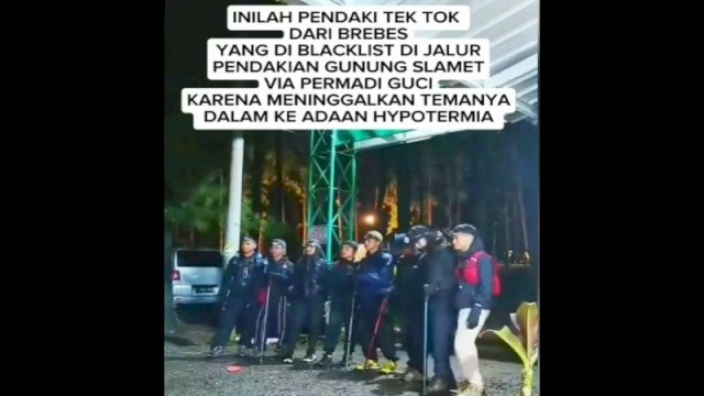 7 pendaki dilarang melakukan pendakian di Gunung Slamet usai meninggalkan teman dalam kondisi hipotermia. (Foto: Instagram @mountnesia)