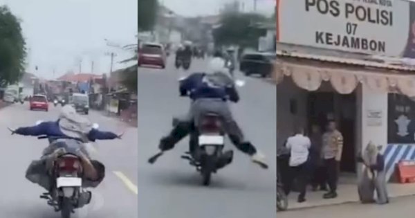 Viral Emak-emak Naik Motor Sambil Freestyle di Jalanan, Mendadak Kesurupan Saat Ditilang