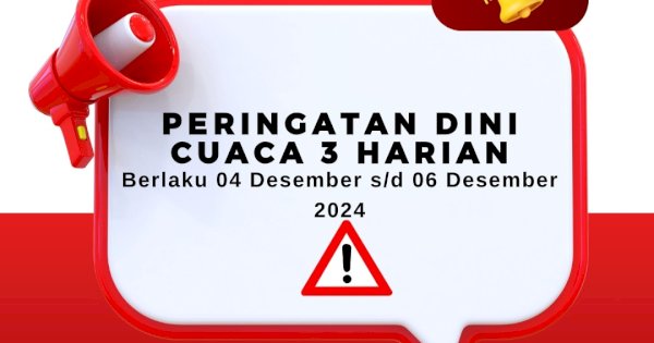 Warga Sulsel Diminta Waspada, BMKG Keluarkan Peringatan Dini Cuaca Buruk 4-6 Desember