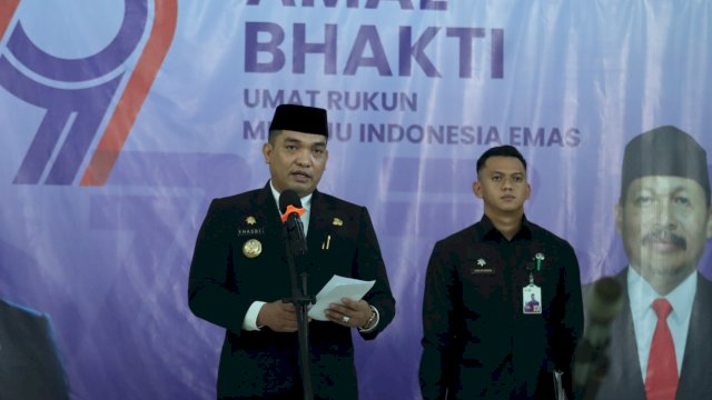 Pj Bupati Takalar Pimpin Upacara Peringatan Hari Amal Bakti ke-79 Kementrian Agama