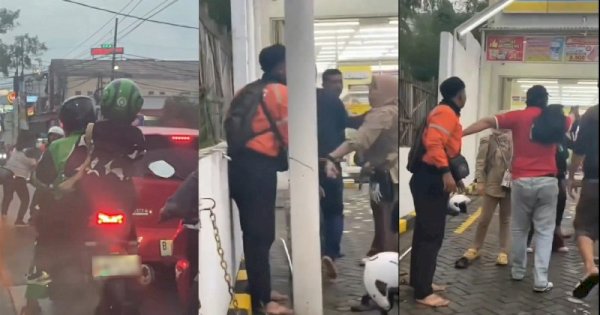 Viral Kurir Hadang Pengemudi Mobil Ayla yang Lawan Arah, Berujung Ribut 