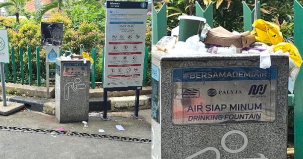 Fasilitas Air Siap Minum di Stasiun MRT Jakarta Jadi Tempat Buang Sampah, Netizen Geram