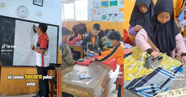 Viral Guru di Cianjur Ajarkan Siswa SD Cara Setrika hingga Melipat Pakaian Sendiri