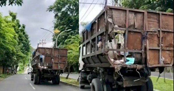 Kondisi Truk Pengangkut Sampah di Bandar Lampung, Bak Reyot dan Bolong-bolong 