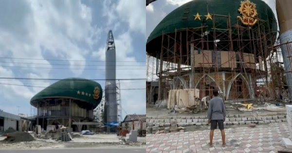 Viral Masjid dengan Kubah Berbentuk Baret TNI di Pangandaran