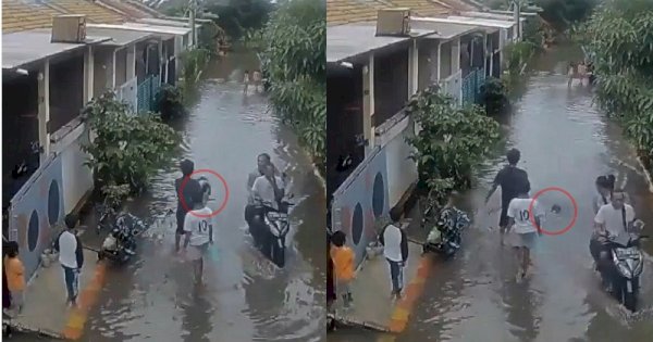 Seorang Ayah di Bekasi Tega Lempar Anaknya ke Genangan Banjir, Pelaku Ditangkap