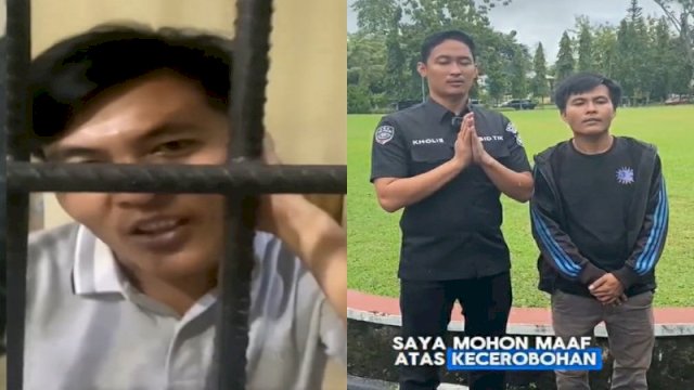 Briptu KH dan AG memohon maaf usai viral video tabrak bebek ganti kambing. (Foto: Kolase Instagram @fakta.indo dan TikTok @ykzladu)