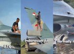 Bule Kaget Lihat Jet Tempur F16 TNI AU Dicuci Manual Seperti Mobil 