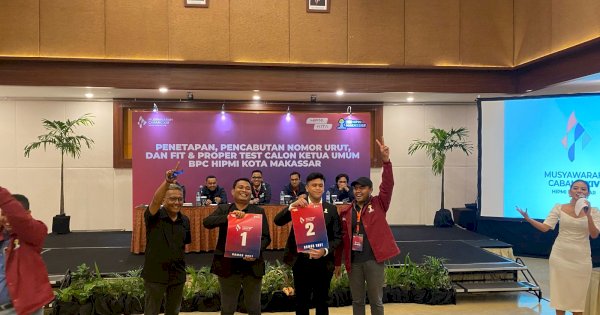 Bursa Calon Ketua HIPMI Makassar: Gatot Ariwin Nomor Urut 1, Rifad Syawal Nomor 2