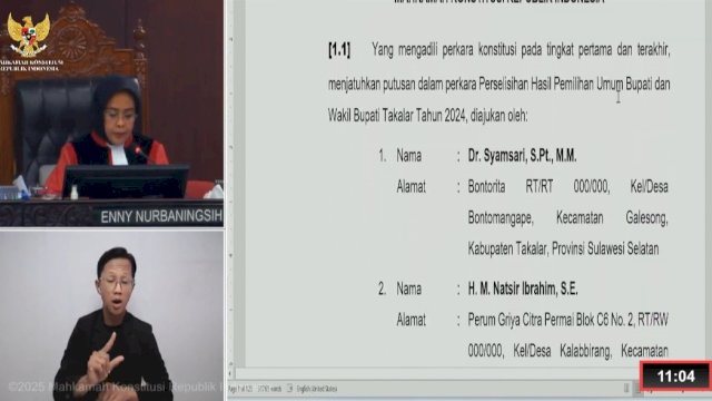 KPU Takalar Dinilai Profesional, MK Tolak Gugatan Sengketa Pilkada