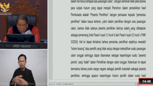 MK Lanjutkan Sengketa Pilwalkot Palopo ke Tahap Pembuktian