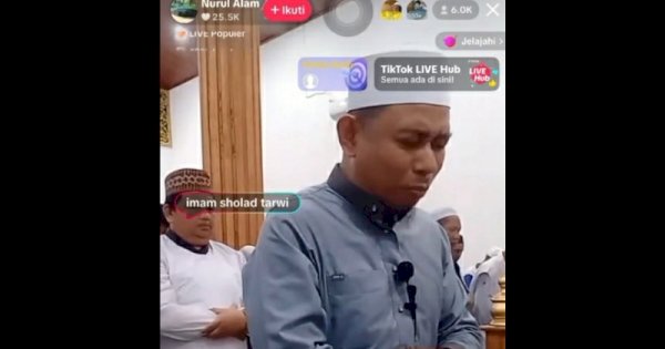 Imam Salat Tarawih Sambil Live Streaming hingga Diberi Gift, Tuai Kritik Netizen