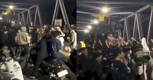 Sekelompok Anak Muda Blokir Jembatan Diiringi Musik DJ, Berdalih Bangunkan Sahur