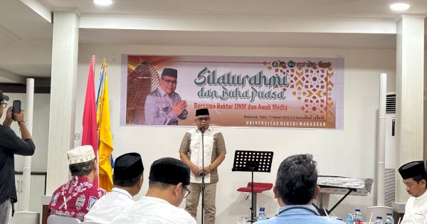 Rektor UNM Gelar Silaturahmi dan Buka Puasa Bersama dengan Wartawan