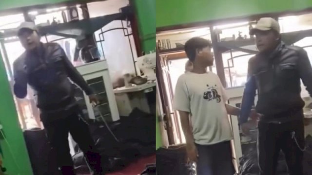 Pria ngaku anggota karang taruna bawa sajam datangi rumah warga di Bandung. (Foto: Instagram @fakta.indo)